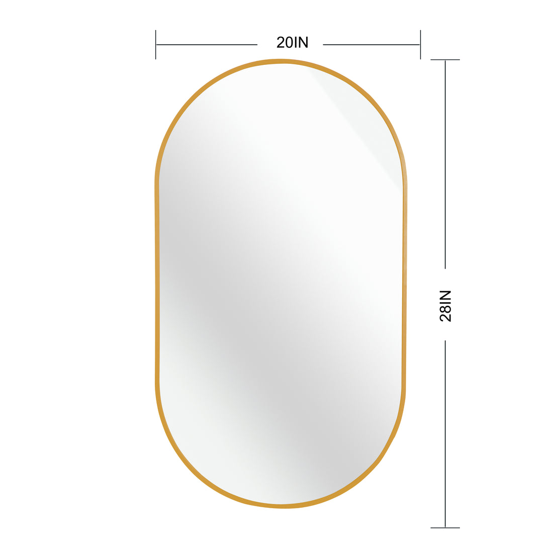 Gold 20 X 28 Inch Metal Oval Mirror Gold Classic Mdf Glass Aluminium Alloy