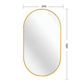 Gold 20 X 28 Inch Metal Oval Mirror Gold Classic Mdf Glass Aluminium Alloy