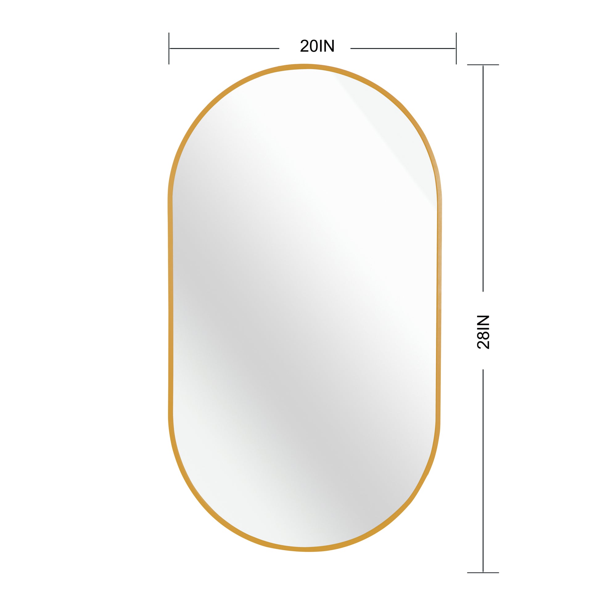 Gold 20 X 28 Inch Metal Oval Mirror Gold Classic Mdf Glass Aluminium Alloy