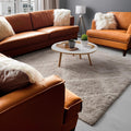 Aspen Cognac Top Grain Leather Sofa Camel Wood Leather 3 Seat