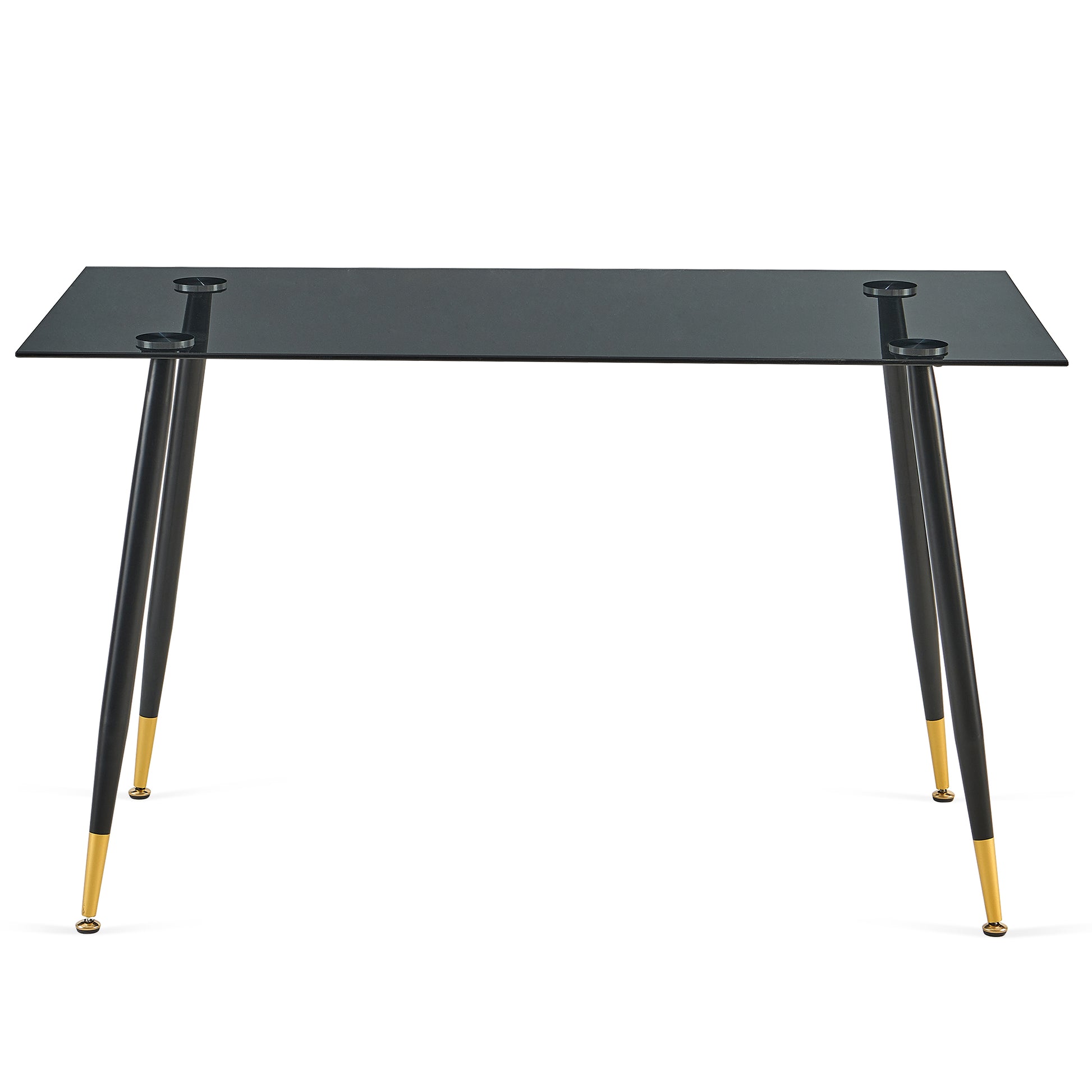Glass Rectangle Grey Tables Glass Table Top And Metal Legs For Small Space,Dining Room, Home, Office, Kitchen Grey Seats 4 Primary Living Space Modern Rectangular Glass