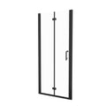 32 To 33 3 8 In. W X 72 In. H Bi Fold Semi Frameless Shower Doors In Matte Black With Clear Glass Black Glass