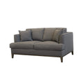 Aspen Grey Linen Loveseat Grey Wood Linen