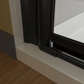 32 To 33 3 8 In. W X 72 In. H Bi Fold Semi Frameless Shower Doors In Matte Black With Clear Glass Black Glass