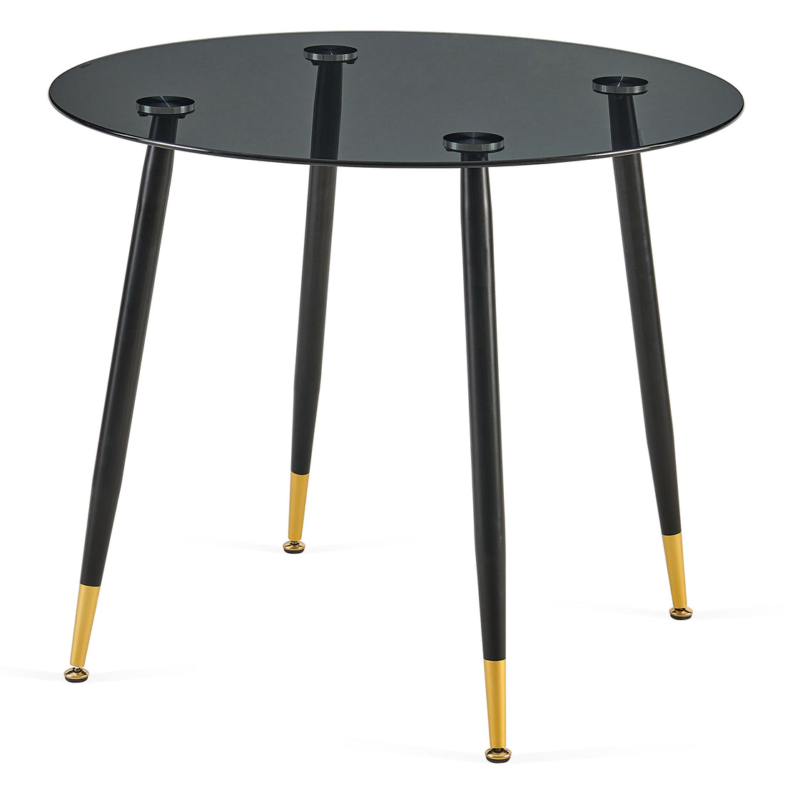 Glass Round Grey Tables Glass Table Top And Metal Legs For Small Space,Dining Room, Home, Office, Kitchen Grey Seats 4 Primary Living Space Modern Round Glass