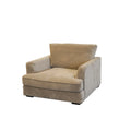 Ashton Beige Down Chair Beige Wood Chenille