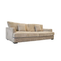 Ashton Beige Down Sofa Beige Wood Chenille 3 Seat