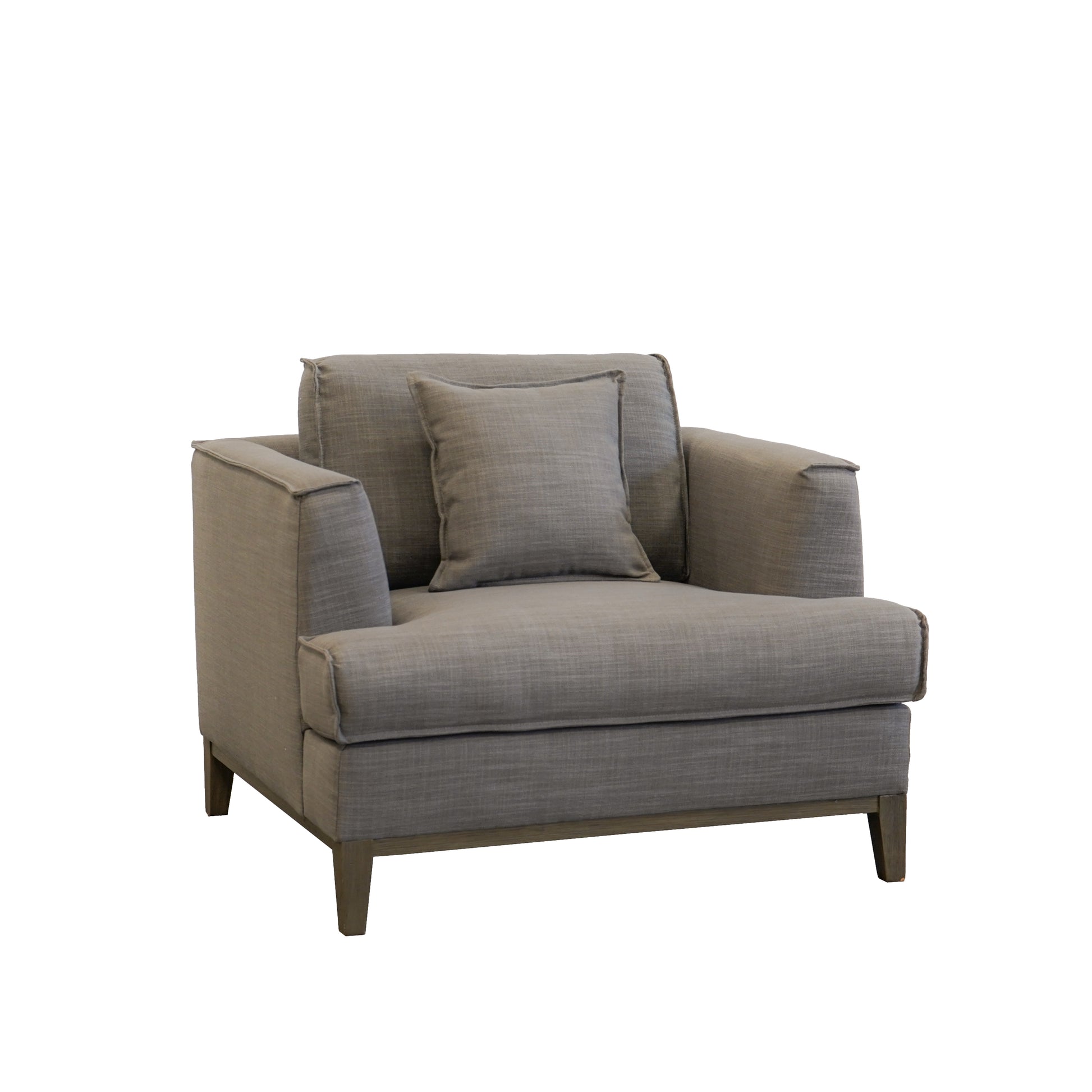 Aspen Grey Linen Chair Grey Wood Linen