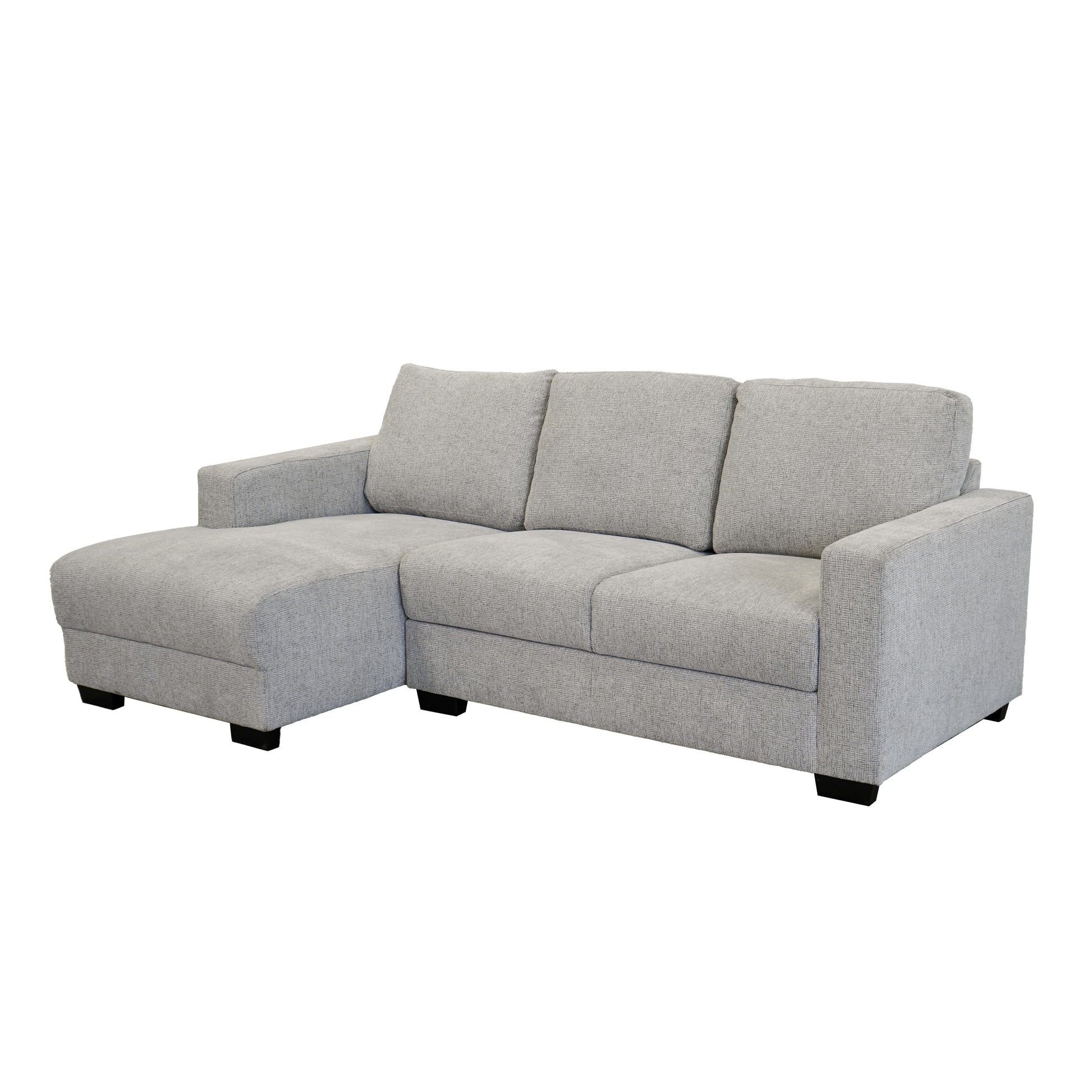 Roy Grey Left Facing Sectional Grey Polyester 3 Seat