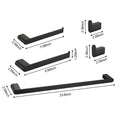 5 Piece Bathroom Hardware Set Matte Black Stainless Steel