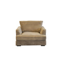 Ashton Beige Down Chair Beige Wood Chenille