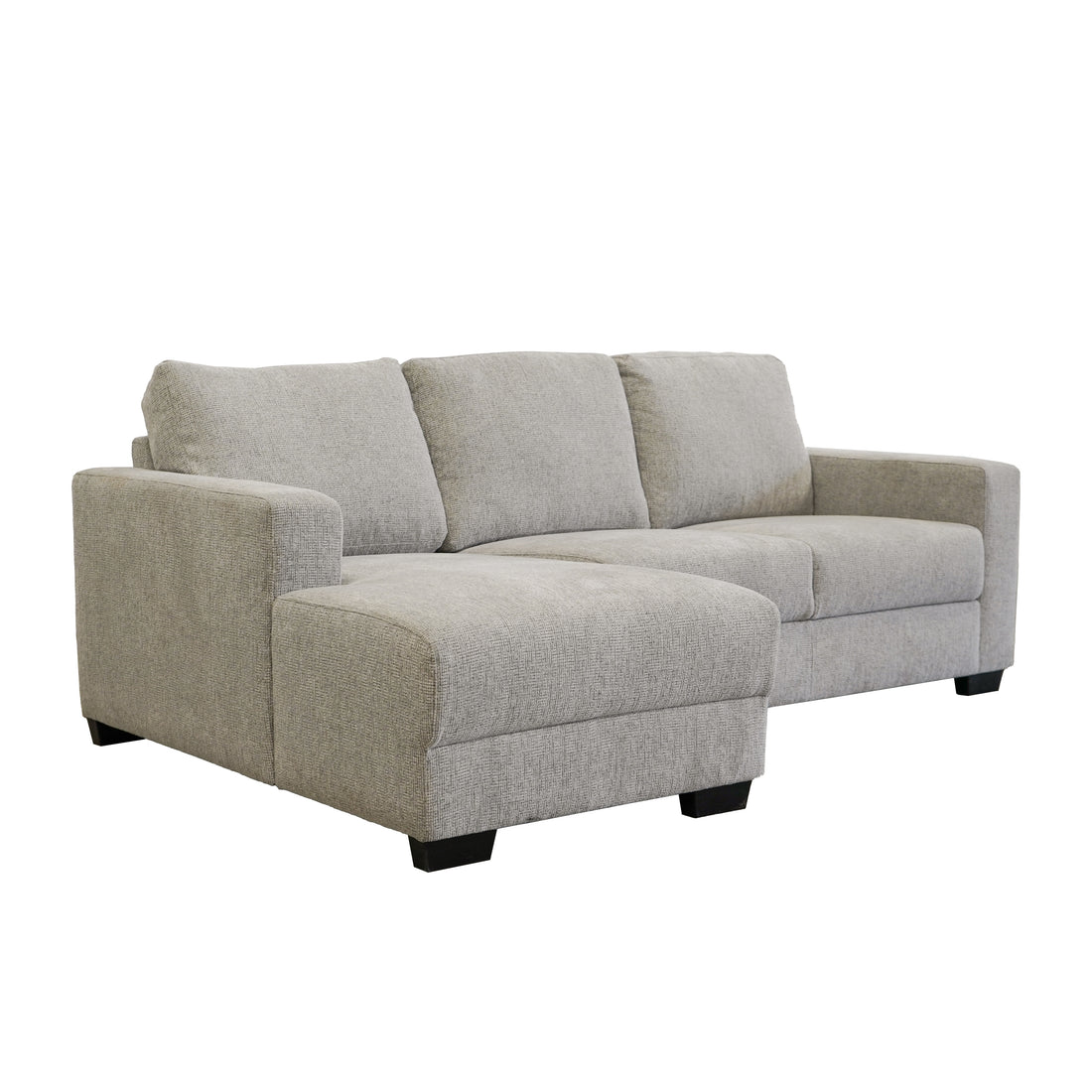 Roy Grey Left Facing Sectional Grey Polyester 3 Seat