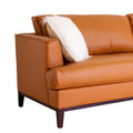 Aspen Cognac Top Grain Leather Sofa Camel Wood Leather 3 Seat