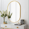 Gold 20 X 28 Inch Metal Oval Mirror Gold Classic Mdf Glass Aluminium Alloy