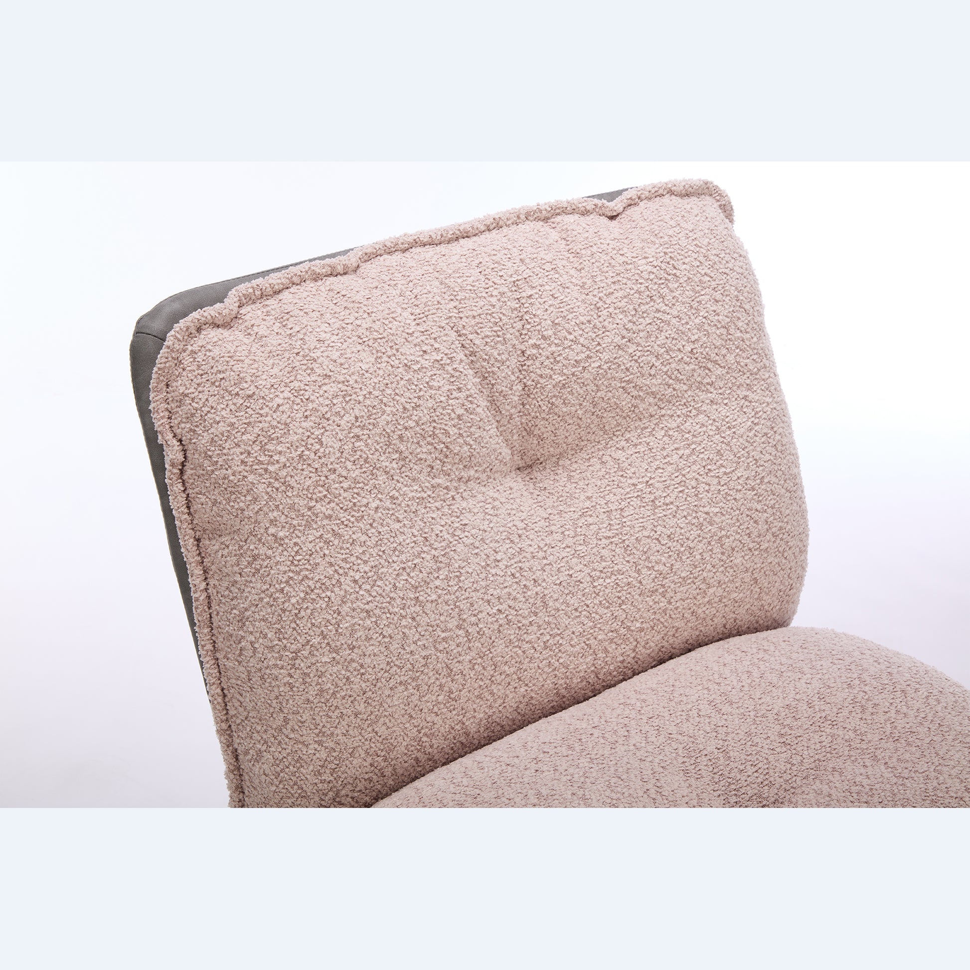 Oversize Seat Cirss Cross Chair With Wheels, Elegant Design Computer Chair, Adjustable Height 360 Rolling Swivel Home Office Chair For Small Space, Dressing Room, Living Room Gray Pink Pink Grey Primary Living Space Casual Foam Pu Leather