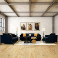 Aspen Navy Linen Sofa Navy Wood Linen 3 Seat