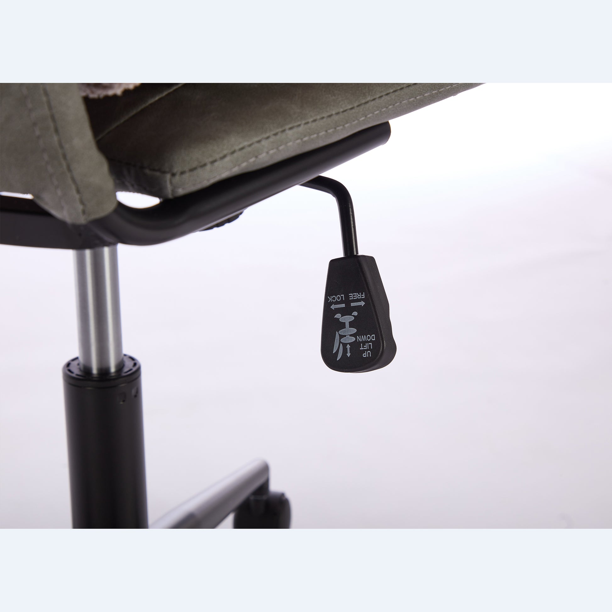 Oversize Seat Cirss Cross Chair With Wheels, Elegant Design Computer Chair, Adjustable Height 360 Rolling Swivel Home Office Chair For Small Space, Dressing Room, Living Room Gray Pink Pink Grey Primary Living Space Casual Foam Pu Leather