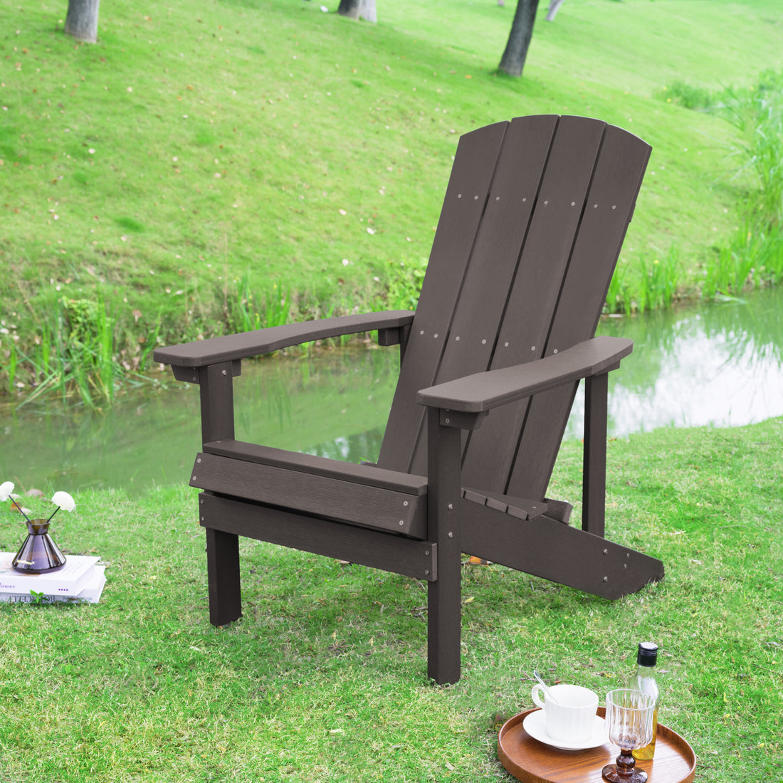 Adirondack Chairs Weather Resistant Plastic Fire Pit Chairs Adorondic Plastic Outdoor Chairs Suitable For All Outdoor Areas Seating Lifetime No Brown Light Gray Plastic