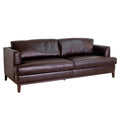 Aspen Brown Top Grain Leather Sofa Brown Wood Leather 3 Seat