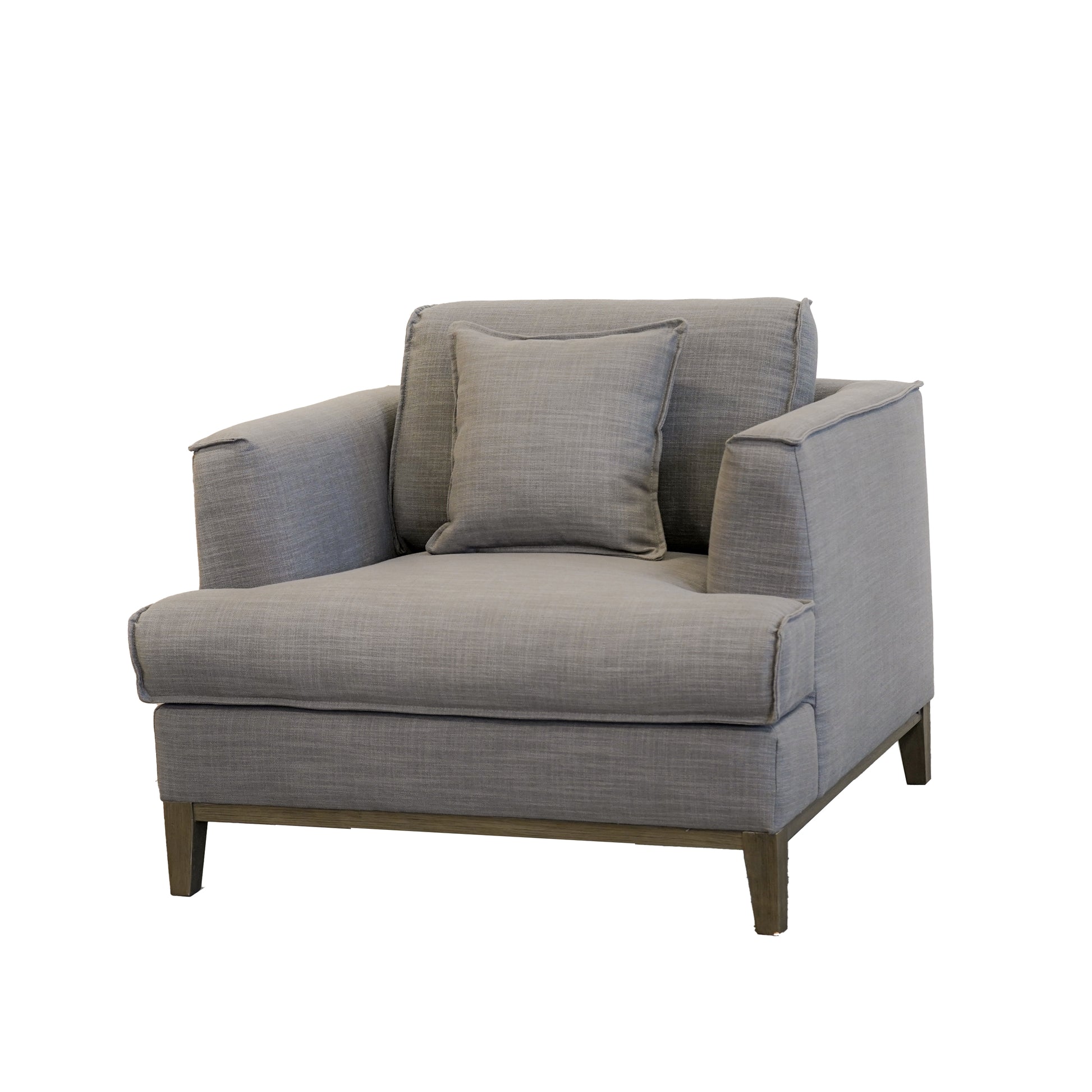 Aspen Grey Linen Chair Grey Wood Linen