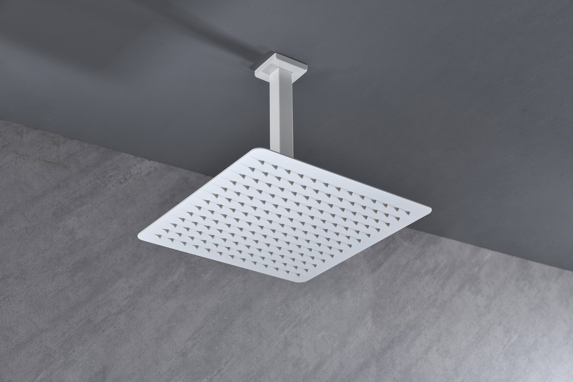 Rain Shower Head High Pressure Rainfall Showerhead Water Saving White Bathroom Stainless Steel