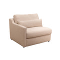 Hampshire Unbleached Linen Modular 3 Piece Sectional Beige Wood Linen 3 Seat