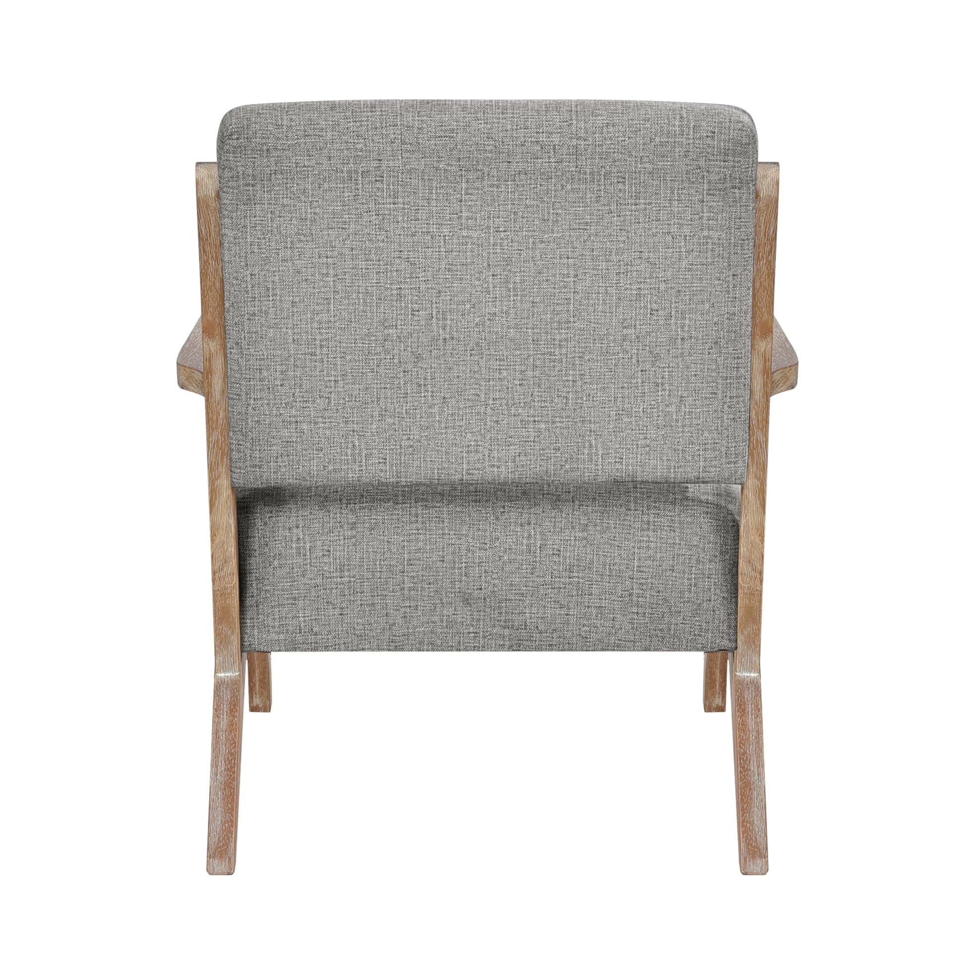 Modern Tufted Back Accent Chair 1Pc Gray Upholstery Antique Finish Solid Rubberwood Unique Design Furniture Gray Primary Living Space Modern,Rustic Rubberwood Solid Wood