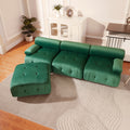 Modular Sectional Sofa Couch, Modern L Shaped Cloud Couch With Reversible Ottoman Convertible Button Tufted Velvet Fabric Couches For Living Room, Diy Combination,Green Green Velvet 4 Seat