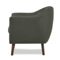 Gray Fabric Upholstered Accent Chair 1Pc Espresso Finish Legs Button Tufted Solid Wood Furniture Living Room Chair Gray Primary Living Space Mid Century Modern,Retro Solid Wood