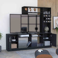 Kava Entertainment Center, Six External Shelves, Double Door Cabinet, Storage Spaces For Tv S Up 37