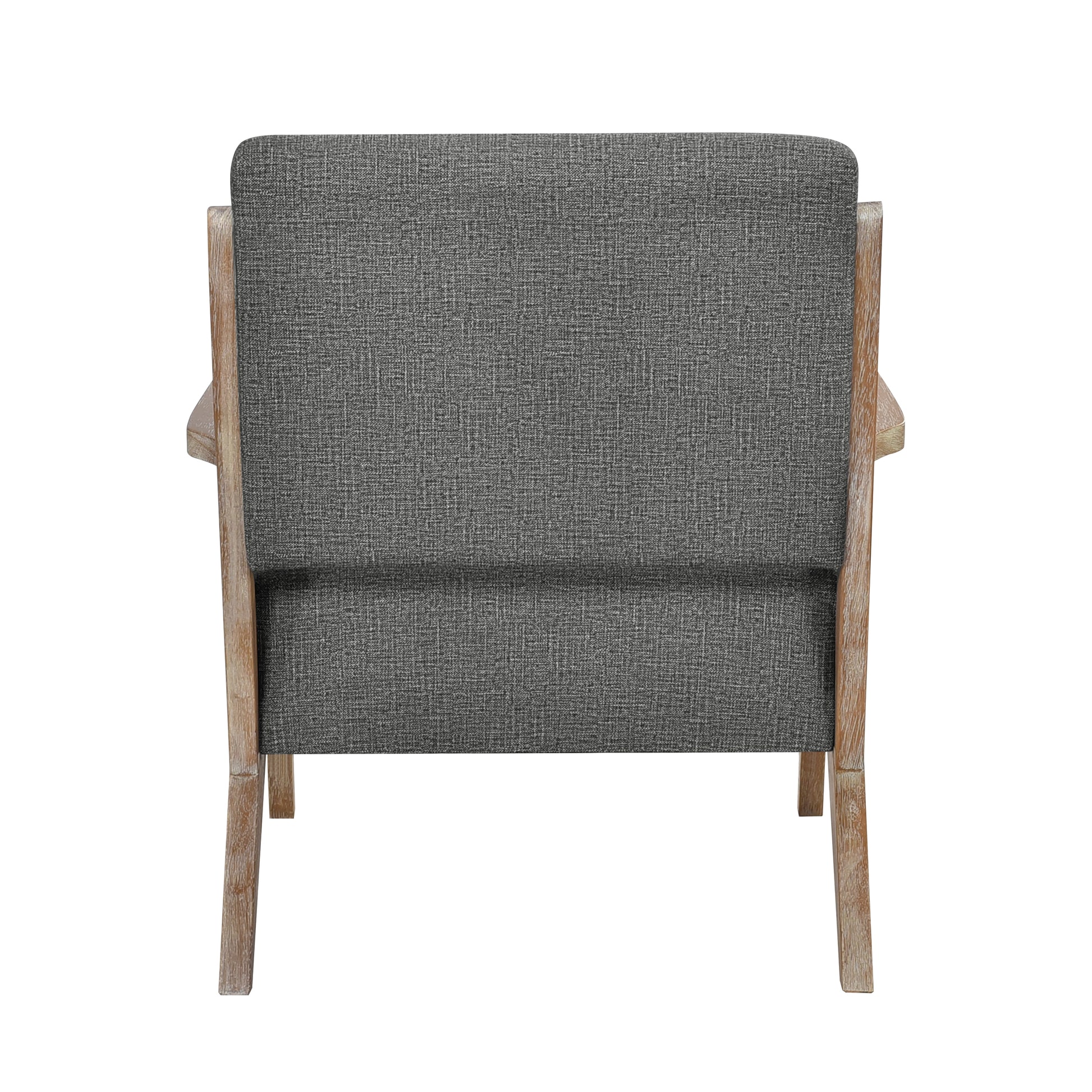 Modern Tufted Back Accent Chair 1Pc Dark Gray Upholstery Antique Finish Solid Rubberwood Unique Design Furniture Dark Gray Primary Living Space Modern,Rustic Rubberwood Solid Wood