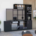 Kava Entertainment Center, Six External Shelves, Double Door Cabinet, Storage Spaces For Tv S Up 37