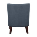 Classic Living Room 1Pc Accent Chair Button Tufted Blue Fabric Upholstery Solid Wood Furniture Reversible Seat Cushion Blue Primary Living Space Classic,Modern Solid Wood