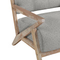 Modern Tufted Back Accent Chair 1Pc Gray Upholstery Antique Finish Solid Rubberwood Unique Design Furniture Gray Primary Living Space Modern,Rustic Rubberwood Solid Wood
