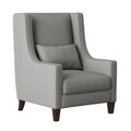 1Pc Traditional Accent Chair With Pillow Trim Light Gray Polyester Upholstered Solid Wood Furniture Modern Living Room Chair Light Gray Primary Living Space Contemporary,Modern Solid Wood