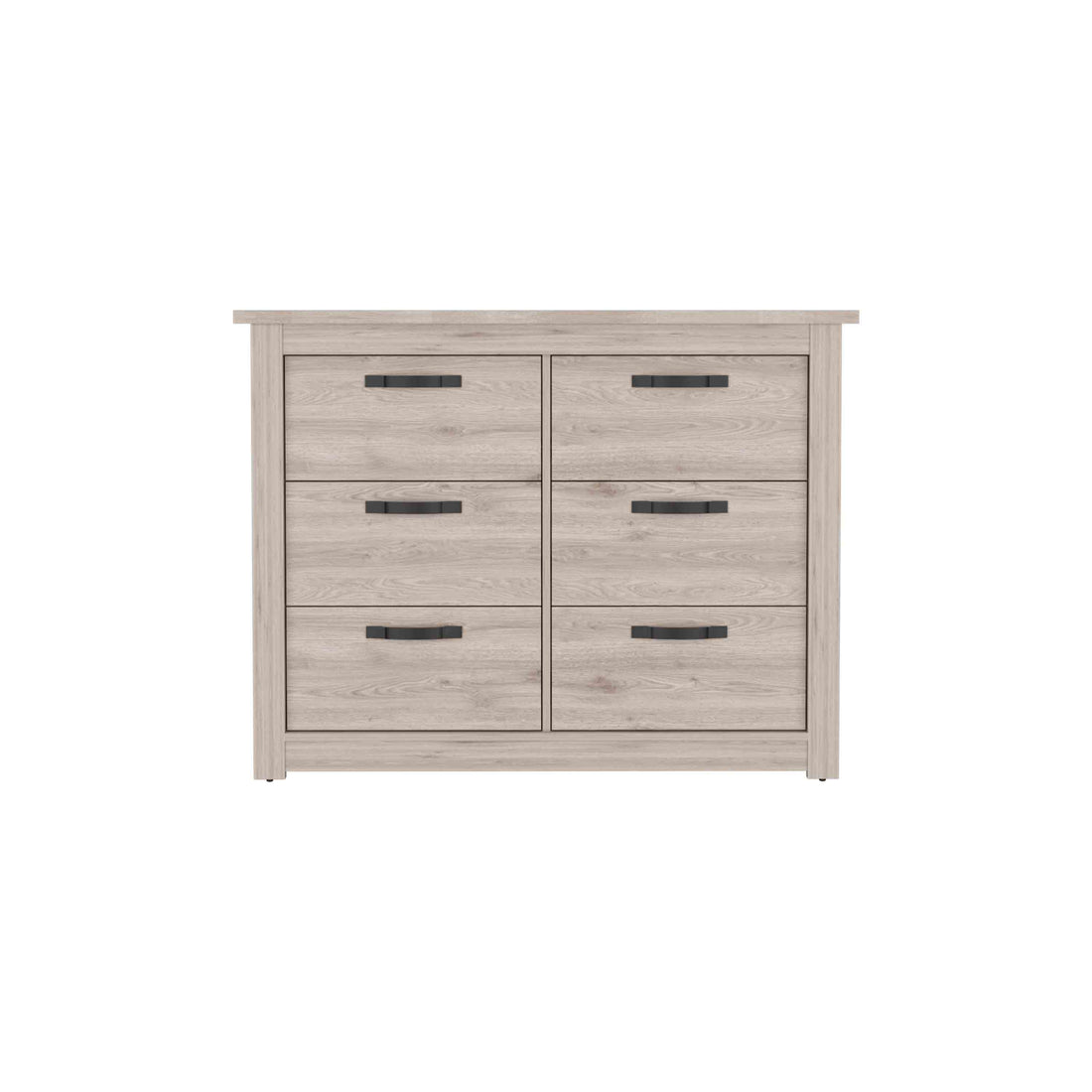 Becca 6 Drawer Double Dresserfour Legs, Metal Hardware Light Gray Gray Drawer 5 Drawers & Above Bedroom Shelf Modern Particle Board Particle Board