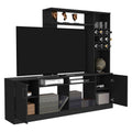 Kava Entertainment Center, Six External Shelves, Double Door Cabinet, Storage Spaces For Tv S Up 37