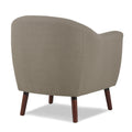 Beige Fabric Upholstered Accent Chair 1Pc Espresso Finish Legs Button Tufted Solid Wood Furniture Living Room Chair Beige Primary Living Space Mid Century Modern,Retro Solid Wood