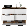 Kaia 4 Drawers Dresser, Superior Top Pine White Multicolor Bedroom Modern Particle Board Particle Board