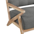 Modern Tufted Back Accent Chair 1Pc Dark Gray Upholstery Antique Finish Solid Rubberwood Unique Design Furniture Dark Gray Primary Living Space Modern,Rustic Rubberwood Solid Wood