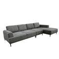 Santa Monica Grey Rf Sectional Grey Leather 4 Seat