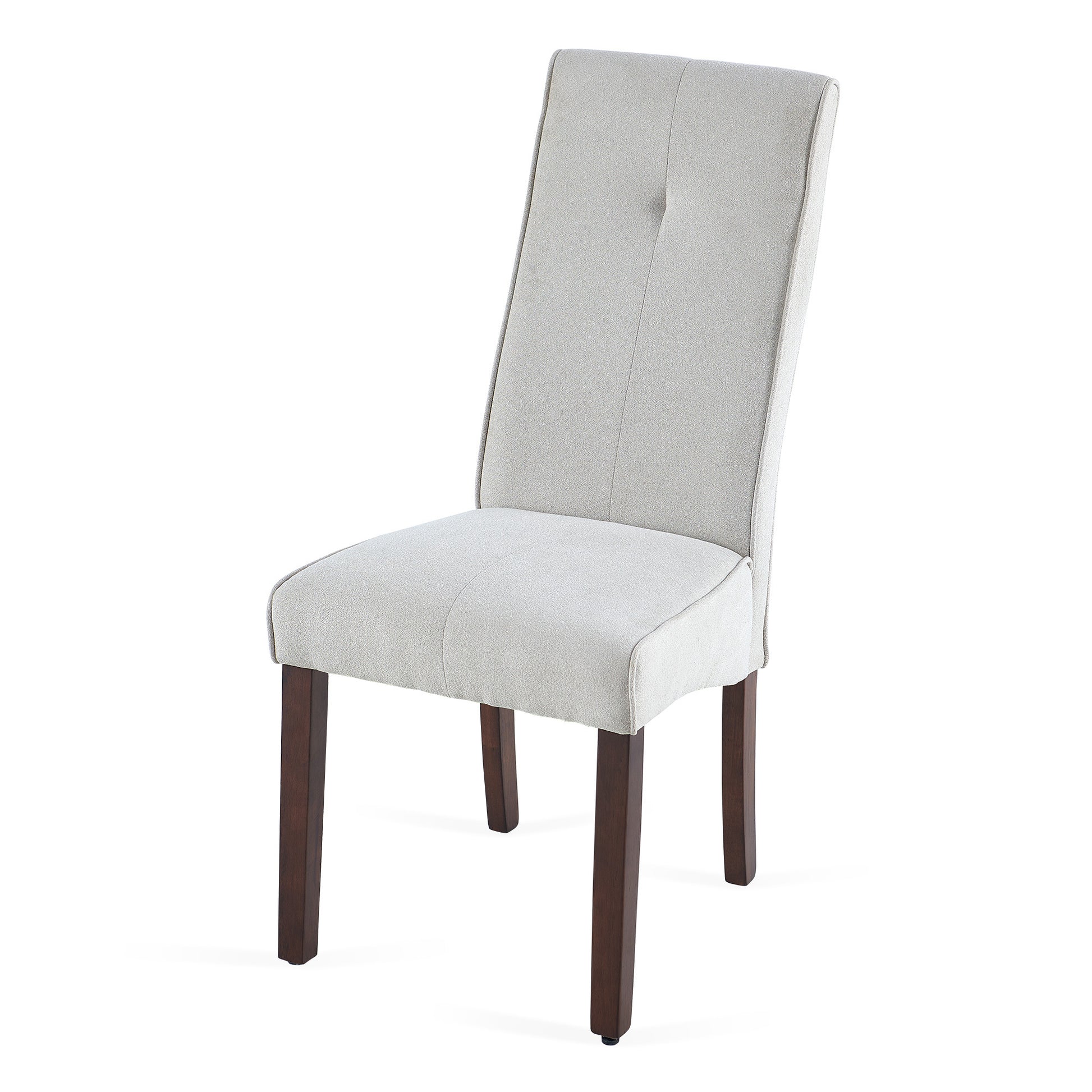 Beige Linen Upholstered Dining Chair High Back -