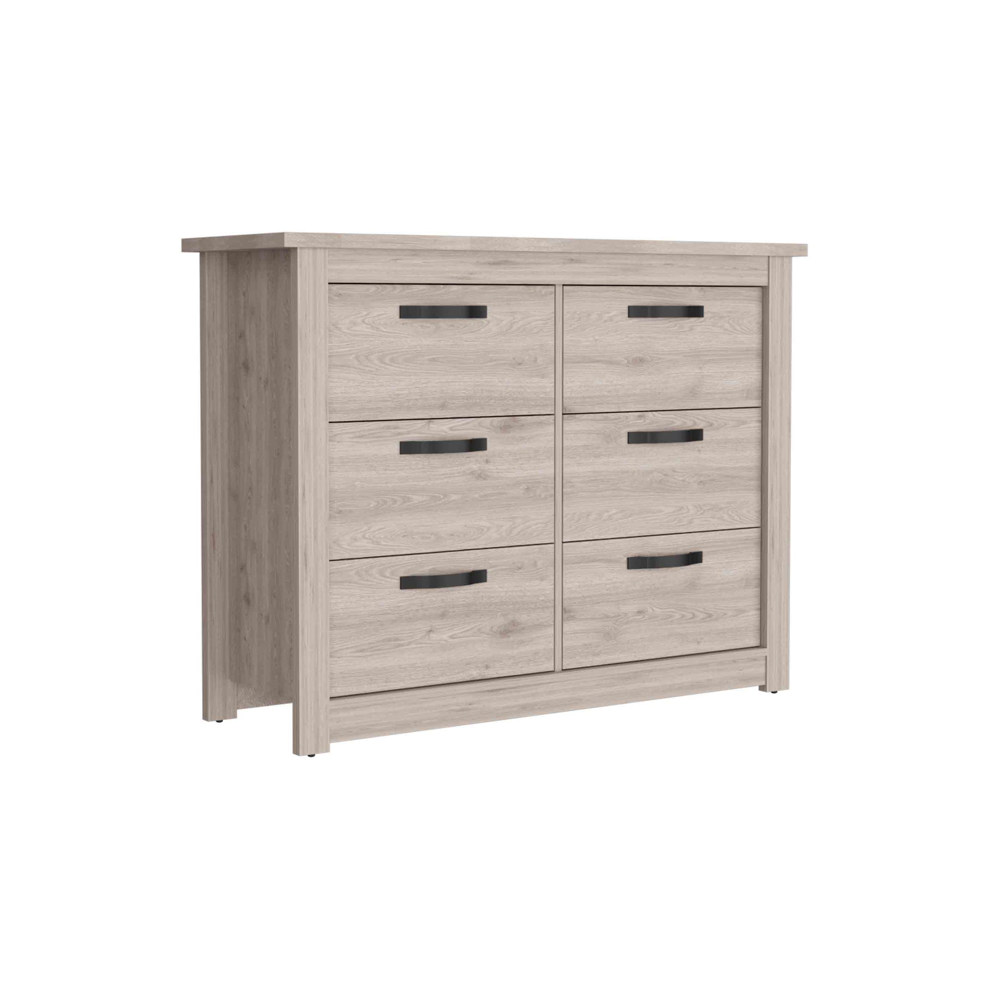 Becca 6 Drawer Double Dresserfour Legs, Metal Hardware Light Gray Gray Bedroom Modern Particle Board Particle Board