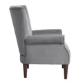 Modern Aesthetic Accent Chair Dark Gray Velvet Channel Tufted Back Solid Wood Furniture 1Pc Stylish Home Traditional Contoured Arms Dark Gray Primary Living Space Contemporary,Modern Velvet