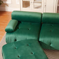 Modular Sectional Sofa Couch, Modern L Shaped Cloud Couch With Reversible Ottoman Convertible Button Tufted Velvet Fabric Couches For Living Room, Diy Combination,Green Green Velvet 4 Seat