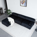 Modular Sectional Sofa Couch, Modern L Shaped Cloud Couch With Reversible Ottoman Convertible Button Tufted Velvet Fabric Couches For Living Room, Diy Combination,Black Black Velvet 4 Seat