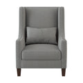 1Pc Traditional Accent Chair With Pillow Trim Light Gray Polyester Upholstered Solid Wood Furniture Modern Living Room Chair Light Gray Primary Living Space Contemporary,Modern Solid Wood