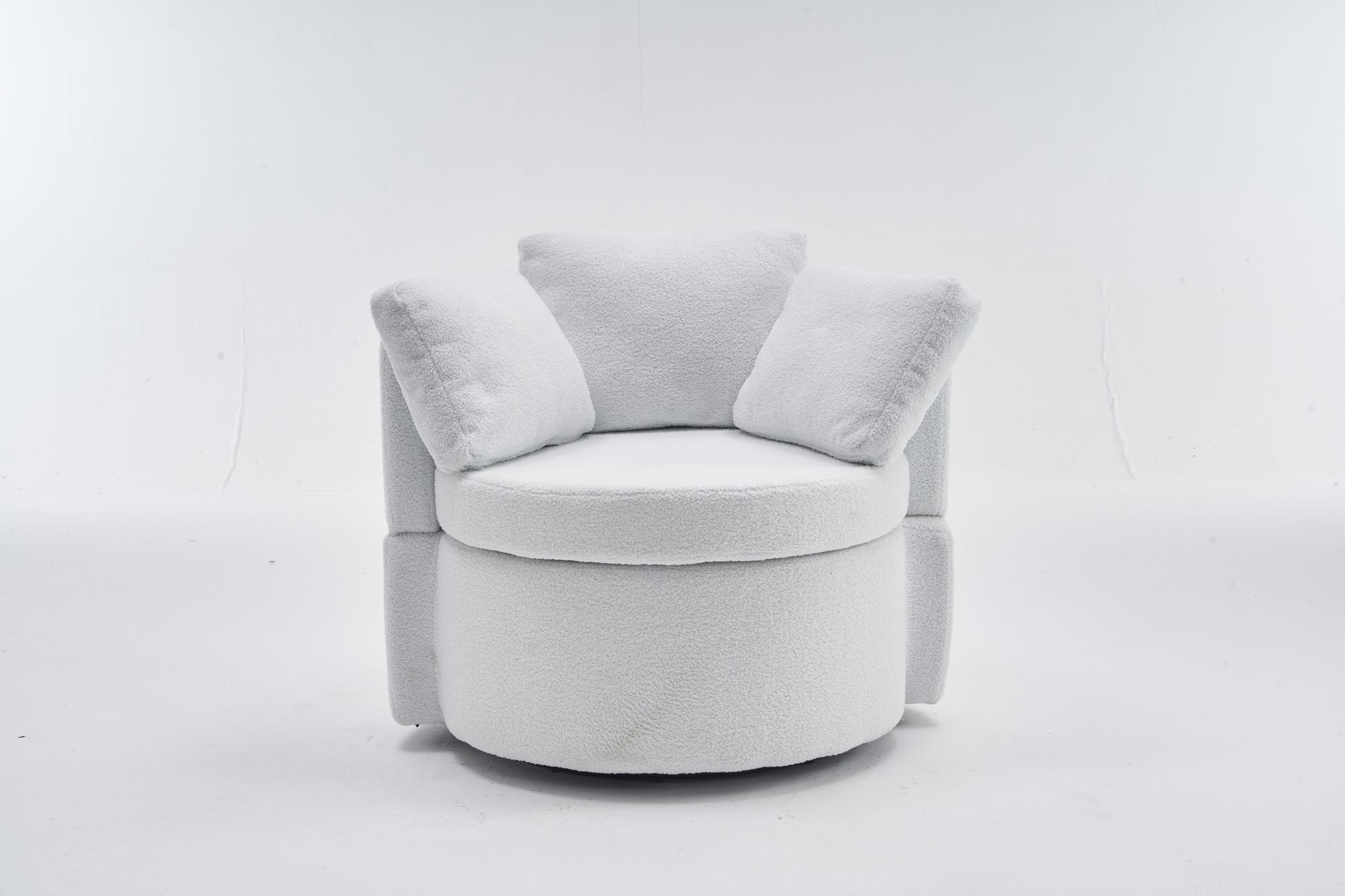 029 Teddy Fabric Swivel And Storage Chair With Back Cushion For Living Room,Ivory Ivory Primary Living Space Modern Foam Teddy