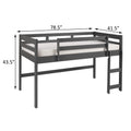 Grey Twin Loft Bed With Reversible Ladder Twin Grey Wood Gray Bedroom Bunk Wood