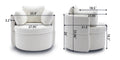 029 Teddy Fabric Swivel And Storage Chair With Back Cushion For Living Room,Ivory Ivory Primary Living Space Modern Foam Teddy